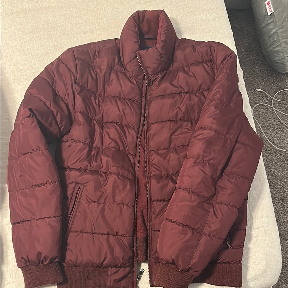 GAP Red Puffer Jacket High Collar Insulated